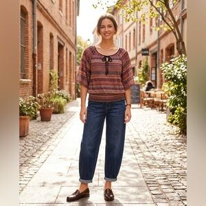 Roz & Ali Multicolor Patterned Blouse Size 2X